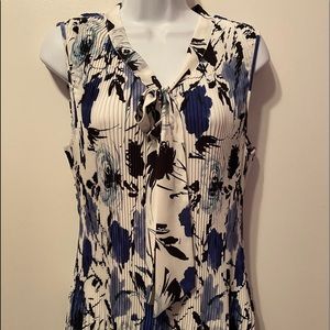 Donna Karan top, floral print, multi-color, XL